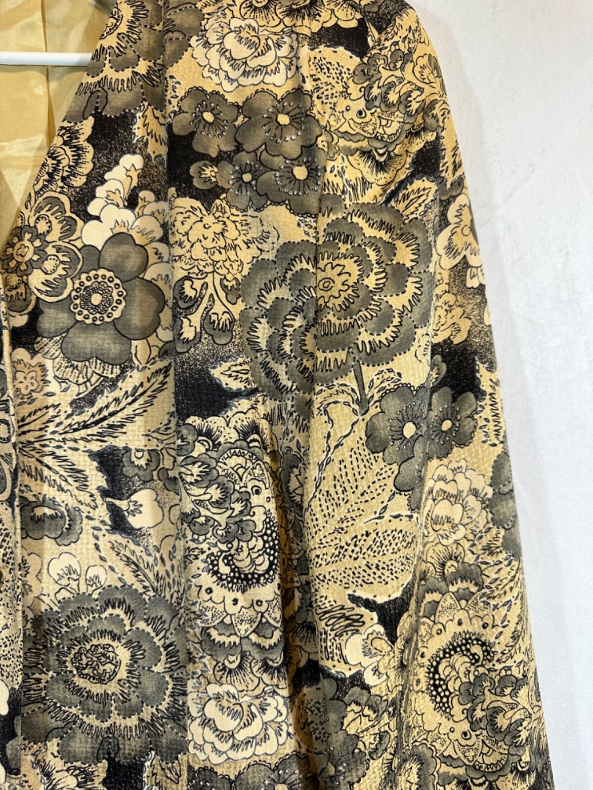 Vtg 80s Anne Klein II Floral 100% Silk Blazer Floral 10 Three Button Career A15
