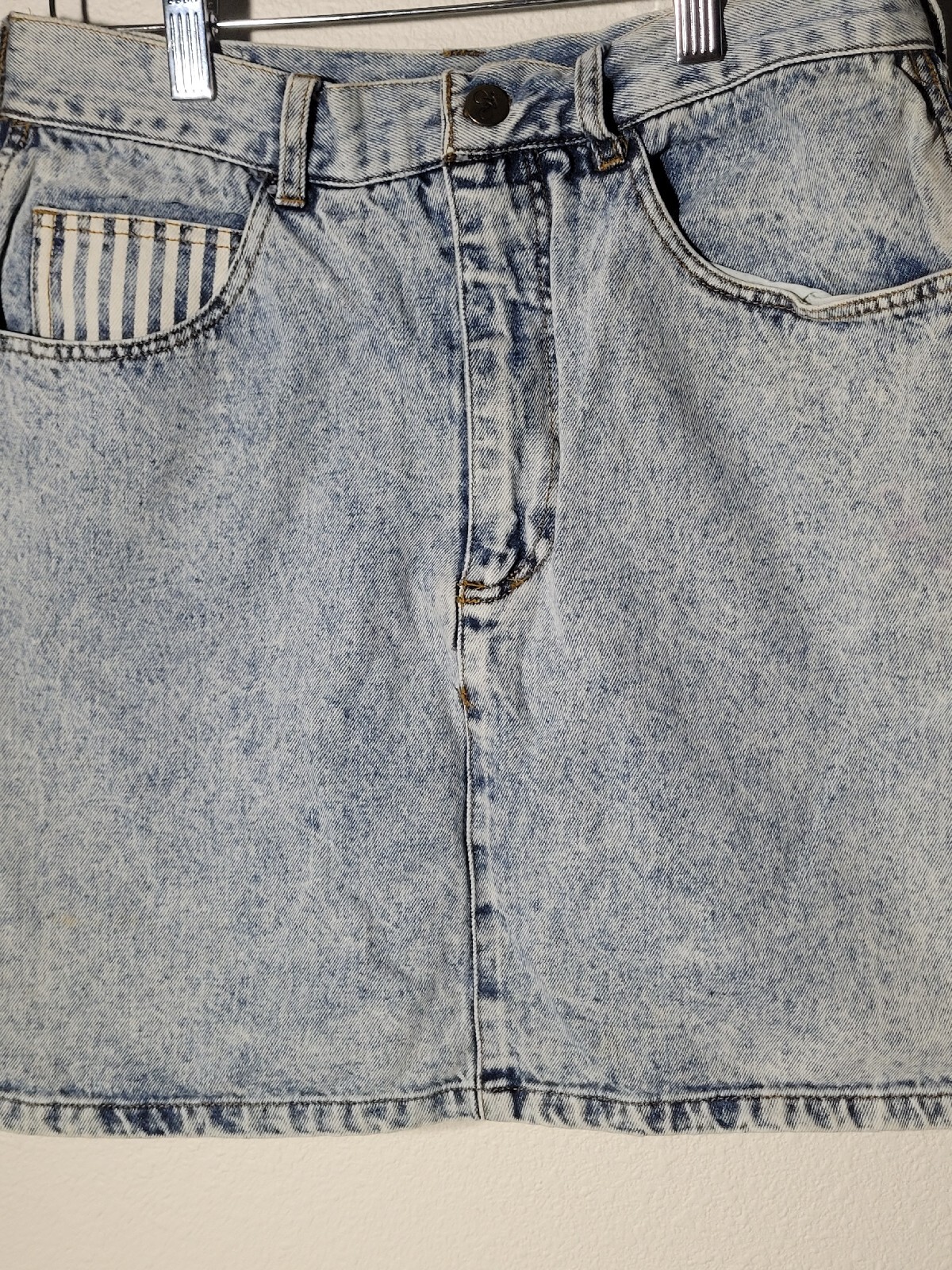 Vintage denim Mini skirt Sports Fever size 11 cotton jean skirt high waist