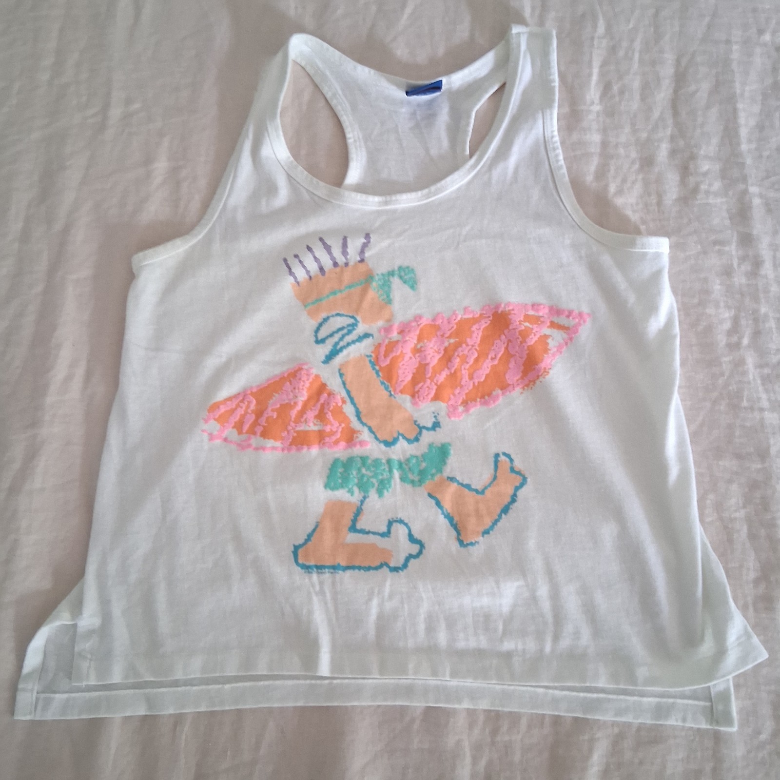Vintage 1988 OP Ocean Pacific Graphic Tank Top Single Stitch Surf Beach 80s
