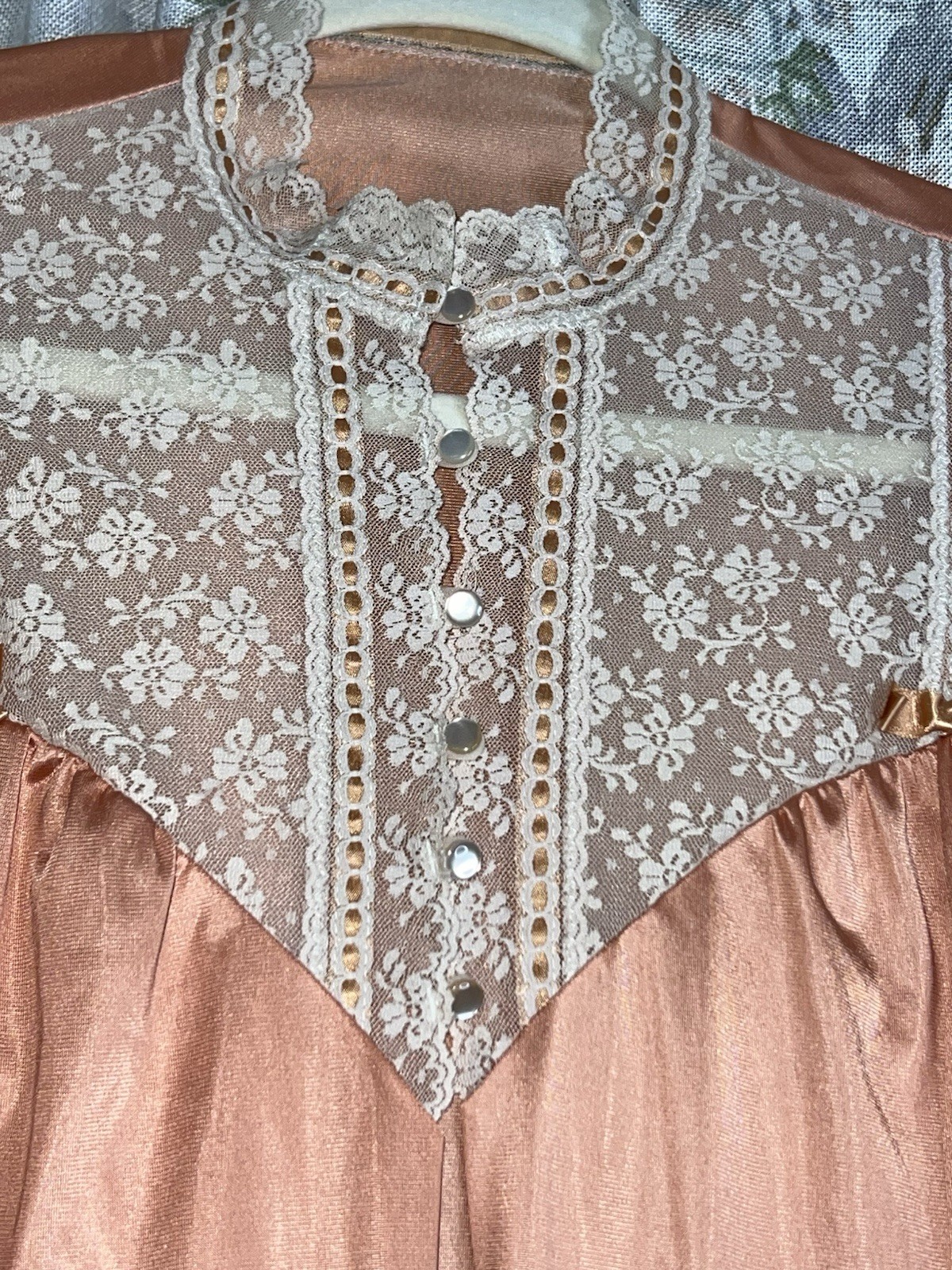 Vintage Pin-up 50”s Henson Kickernick Peach Lace Babydoll Nightgown Robe Set Sm