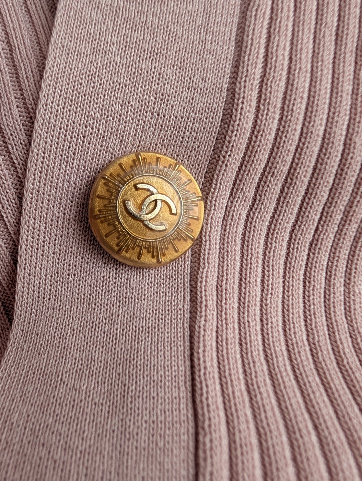 Chanel CC Button Cotton Silk Knit Long Sleeves Cardigan Sweater Jacket Jumper 40