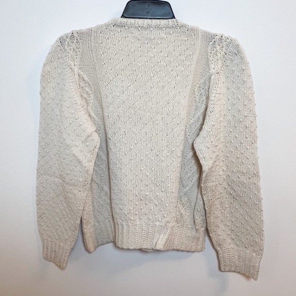 Cotton Cable Knit Sweater Cream Cottagecore