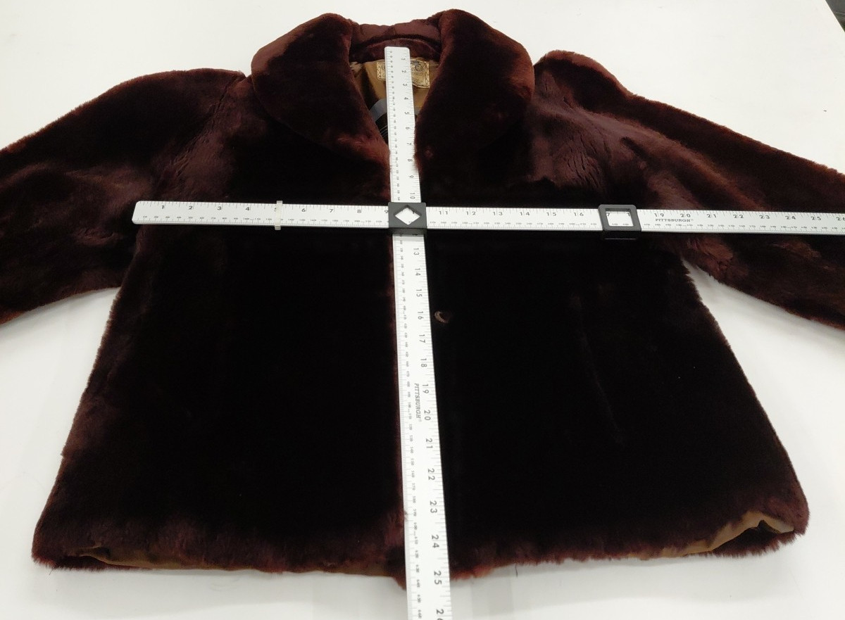 Womens Vintage Real Brown Fur Coat 1960s Small/Regular Unique Luxury Stripes