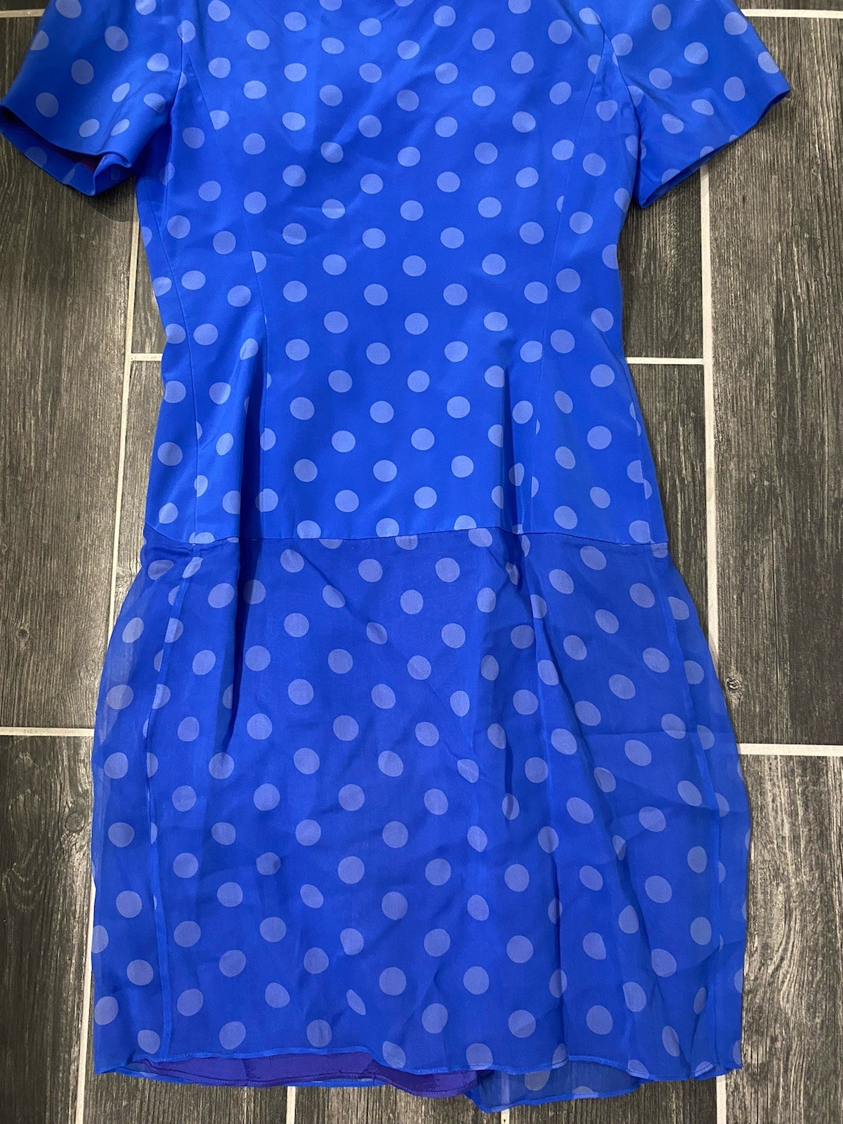VTG Constance Saunders Size 4 1980s Silk Party Dress Polka Dot Mini