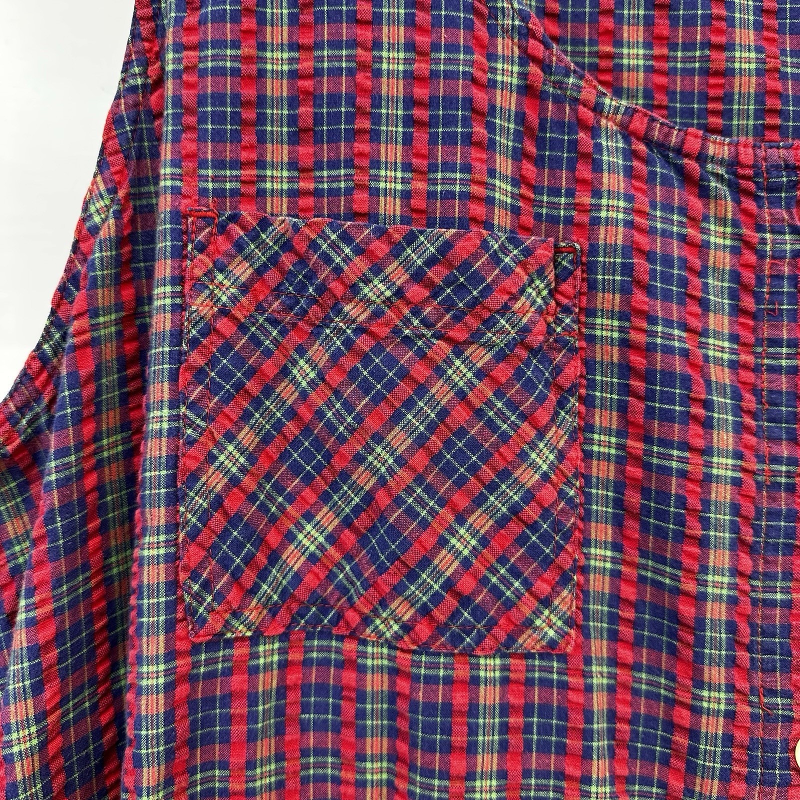 VTG CST Sport Babydoll Dress Plaid Cottagecore Grunge Side Pockets Plus 2X READ