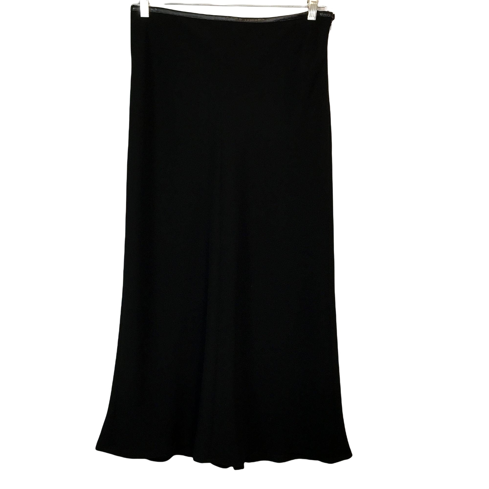 Italian Vintage 90s Black Maxi Skirt 46 Luisa Spagnoli Plisse Pleat Lined Long