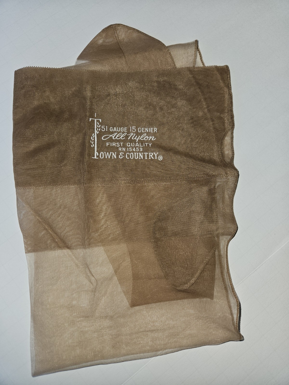 Vtg Pair National’s Guaranteed Hosiery Pantyhose Nylons USA Wood Beige Size Med