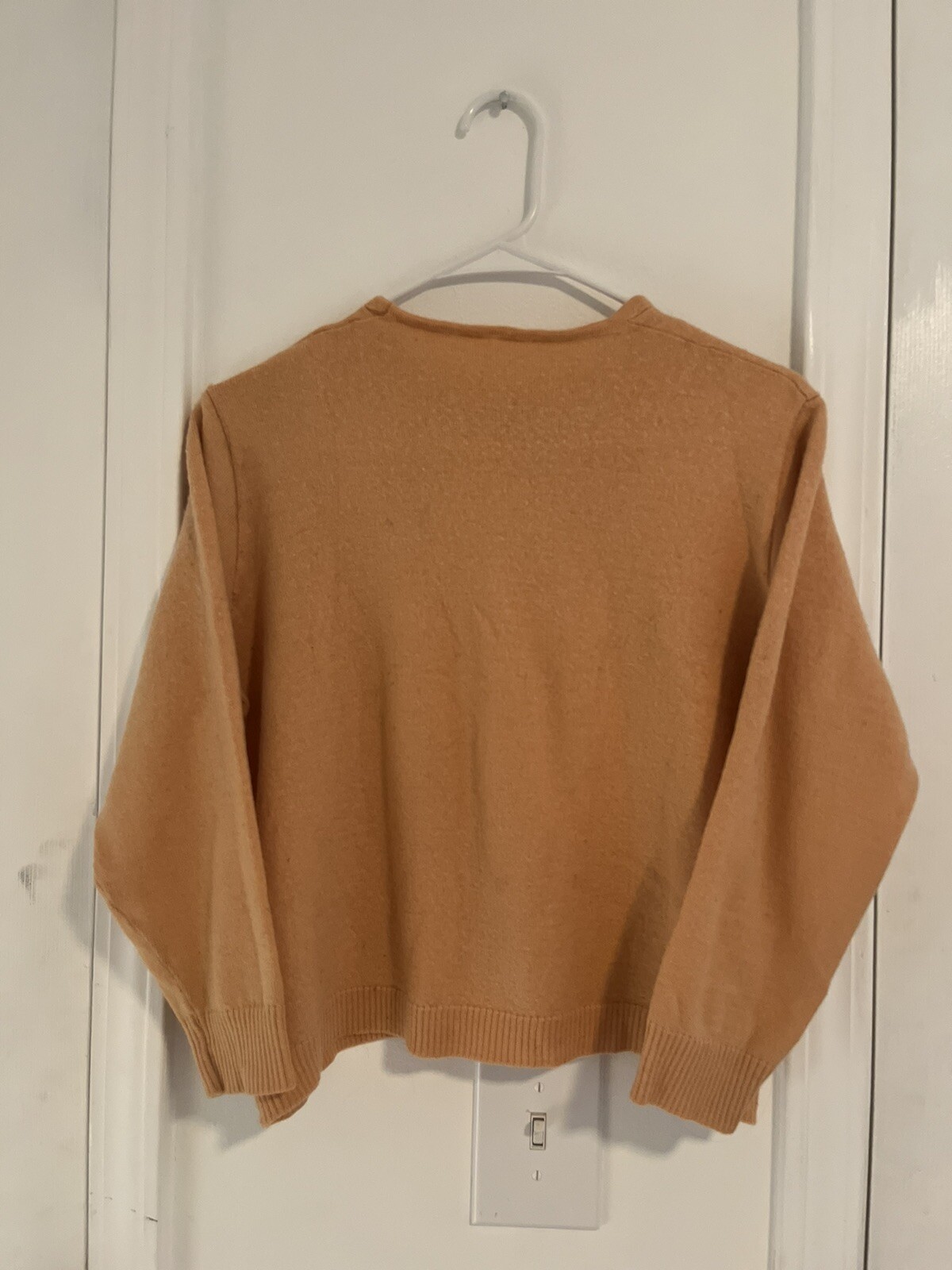 Vintage 80’s Women’s Peach Sweater Small Made in Europe Wool Blend