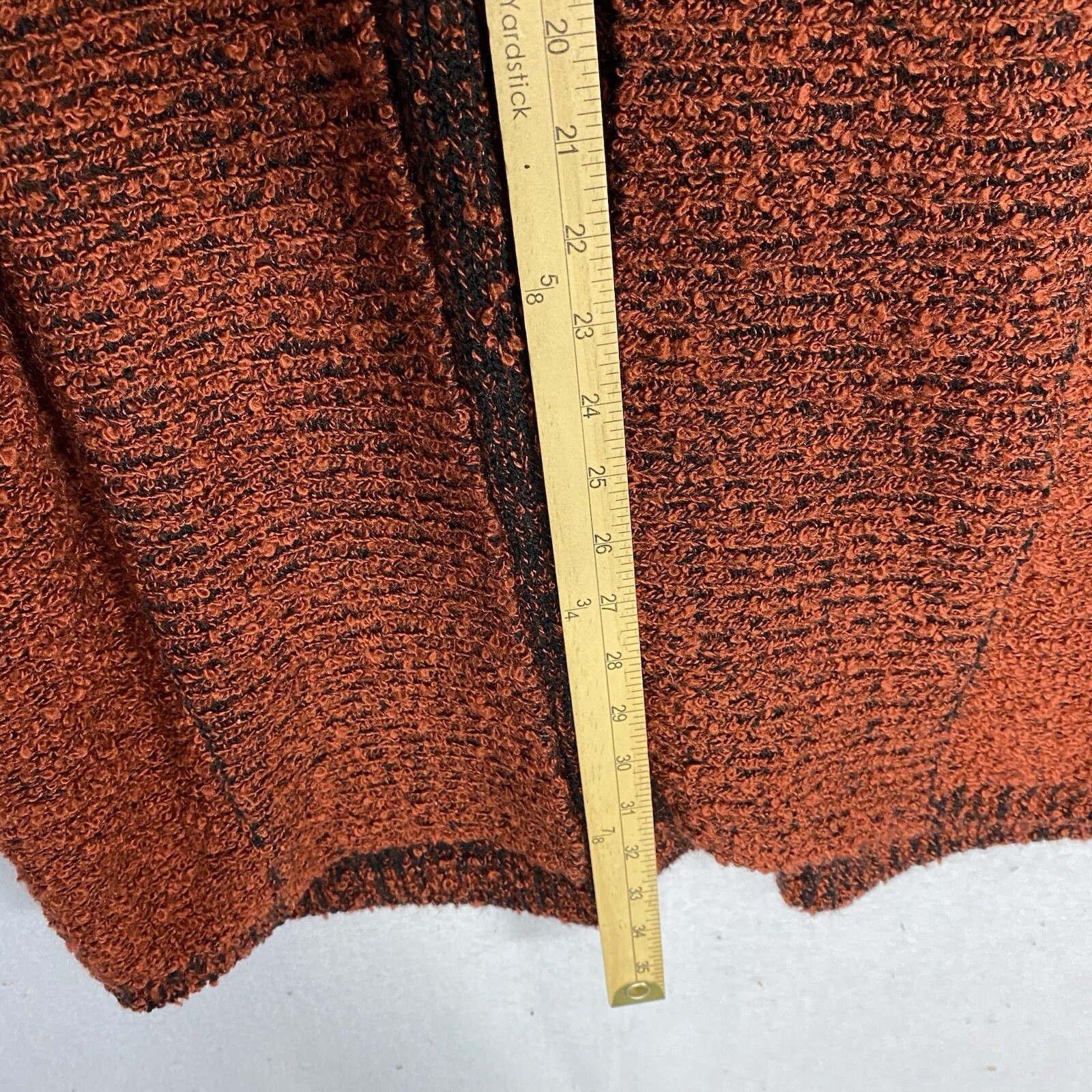 VTG Womens Cardigan Duster Chunky Knit Long Sweater Coat Burnt Orange M 80s 90s