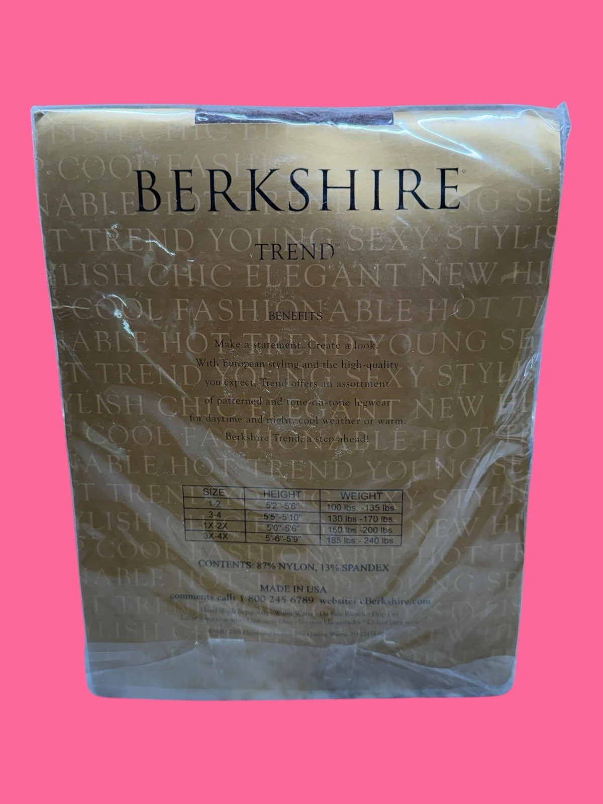 2005 Berkshire Trend Queen Spider Pantyhose Style 8853 Color Mink Size 1X-2X