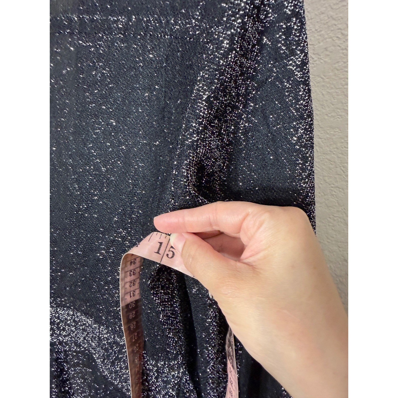 Vintage Metallic Silver Black Wrap Cardigan Tie Waist Shimmer Knit Size 9