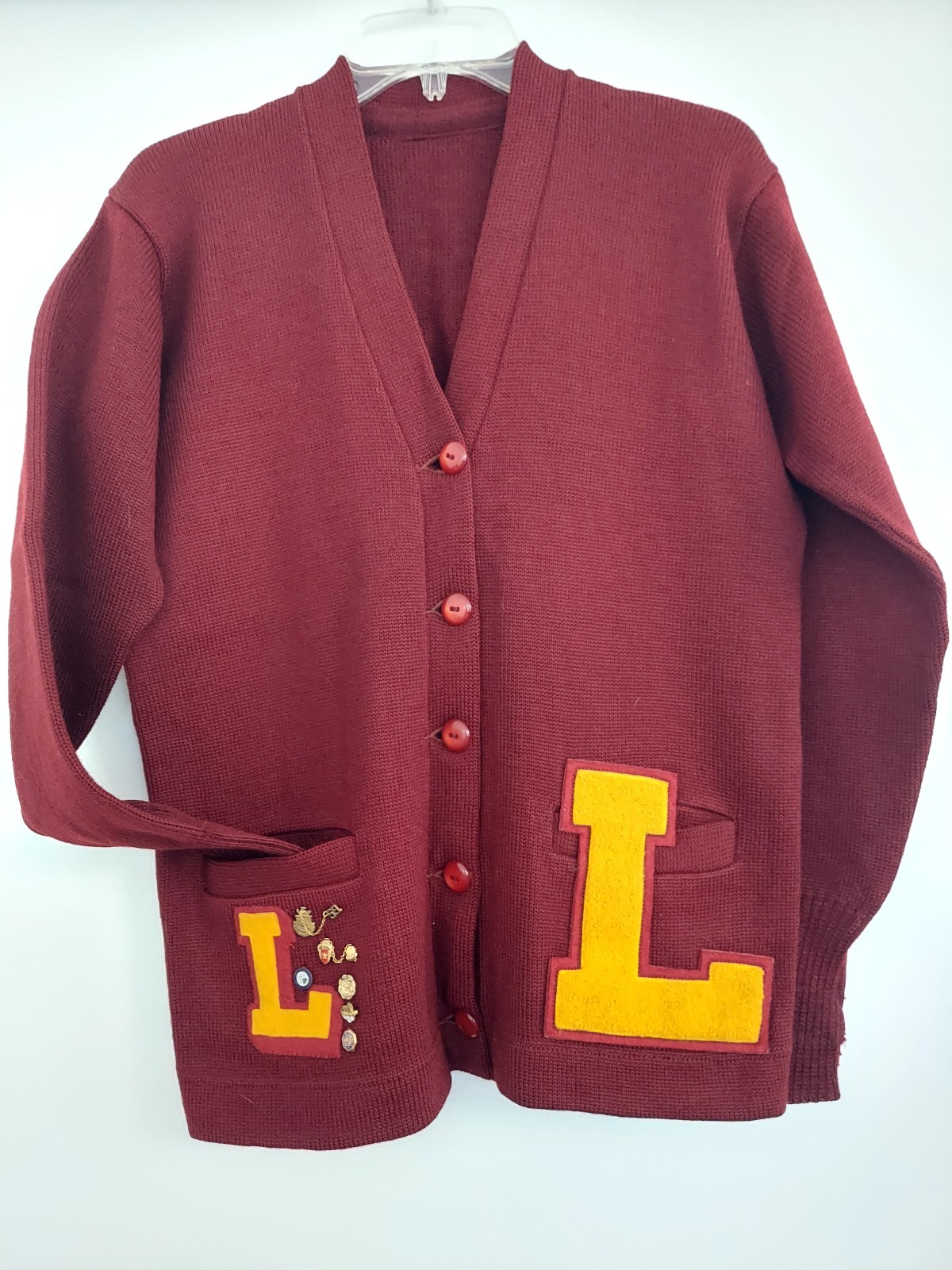 Vintage 1959 California Wool Varsity Letter Sweater with Original Pins