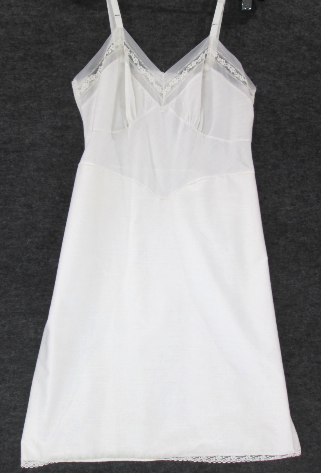 Vintage Deena Sz 36 6 Off White Cream Lace Trim Full Slip Nightgown Dress Dainty