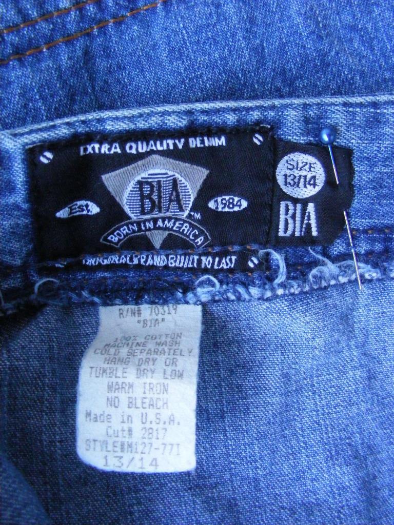 Born In America Skirt Shorts Denim Skort Blue Jeans 34″ Waist 13/14 Vintage USA