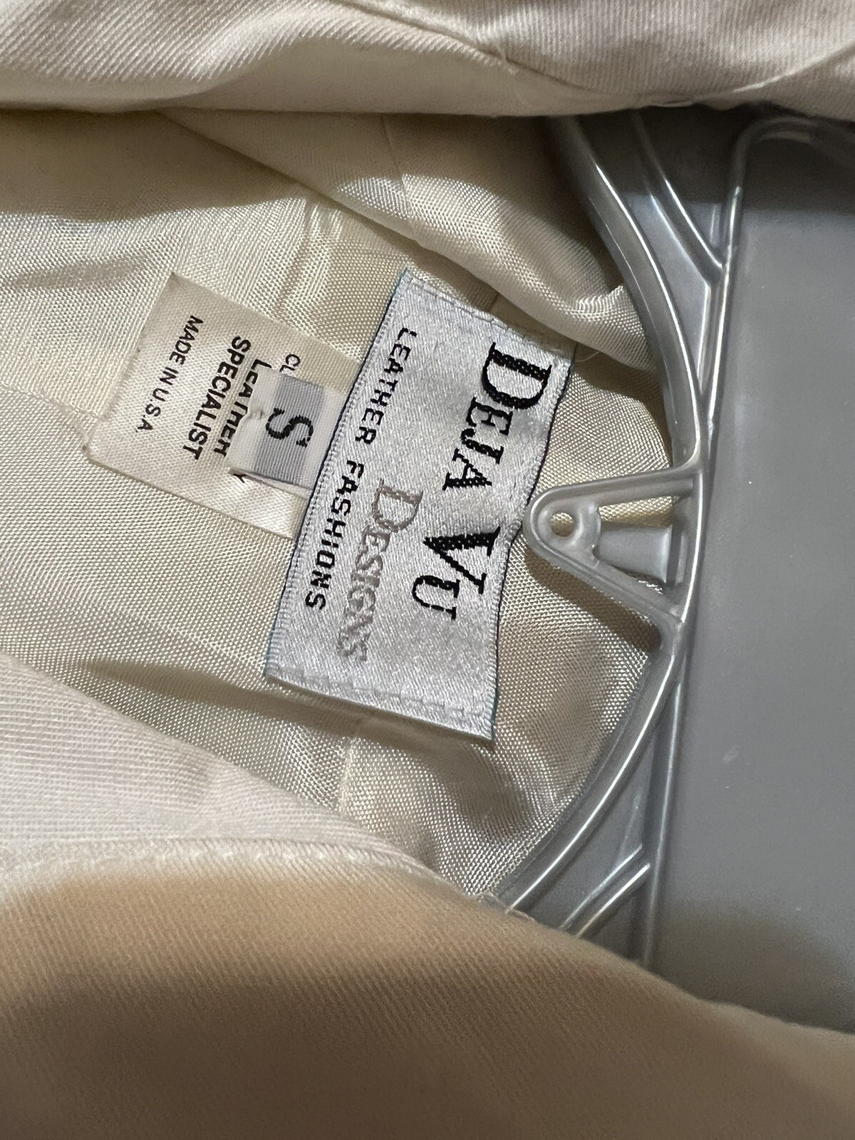 Vintage 80’s Deja Vu Designs COLORBLOCK White Leather Gold Snap Jacket S