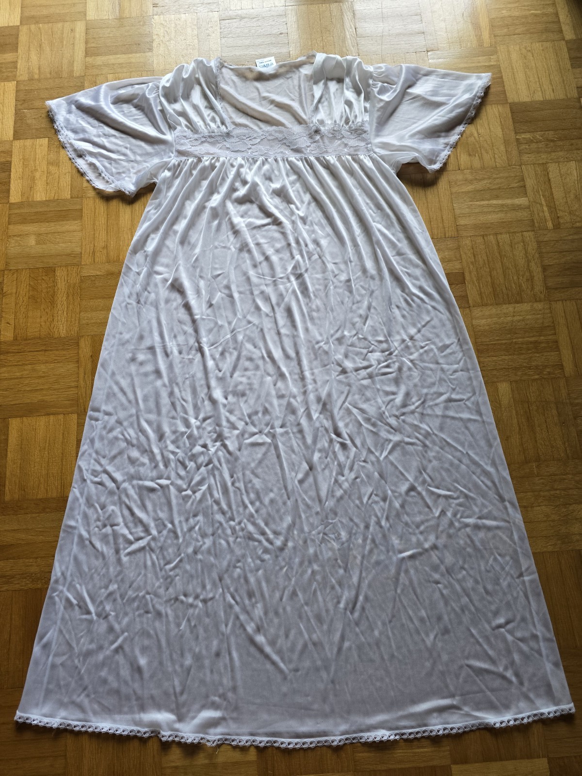 GABY Princess Nylon Nightgown, Nightgown, Size 44-46, White, NEW * VINTAGE