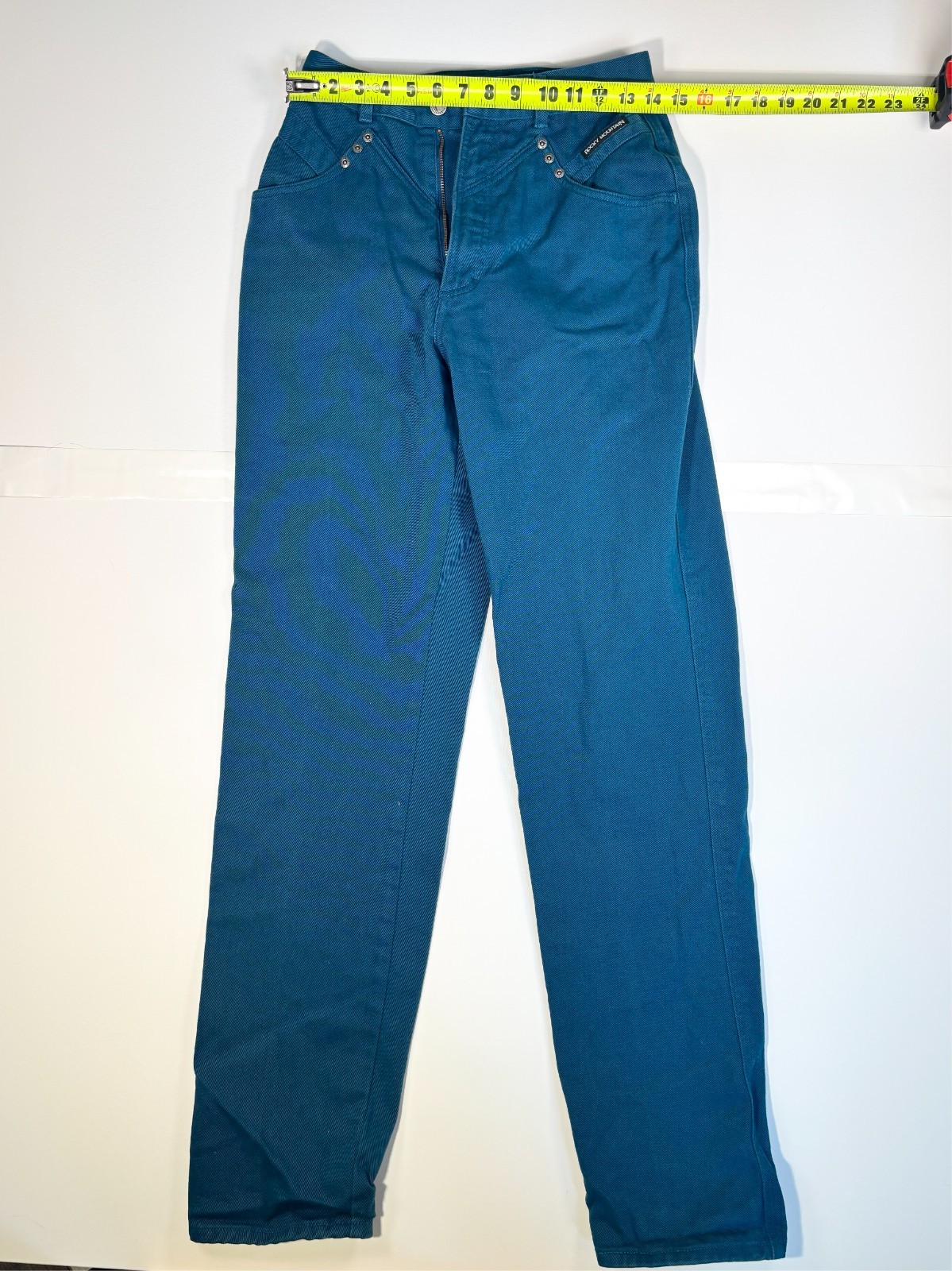Rocky Mountain Vintage Jeans Women 28 Teal High Rise Straight Leg Western Denim