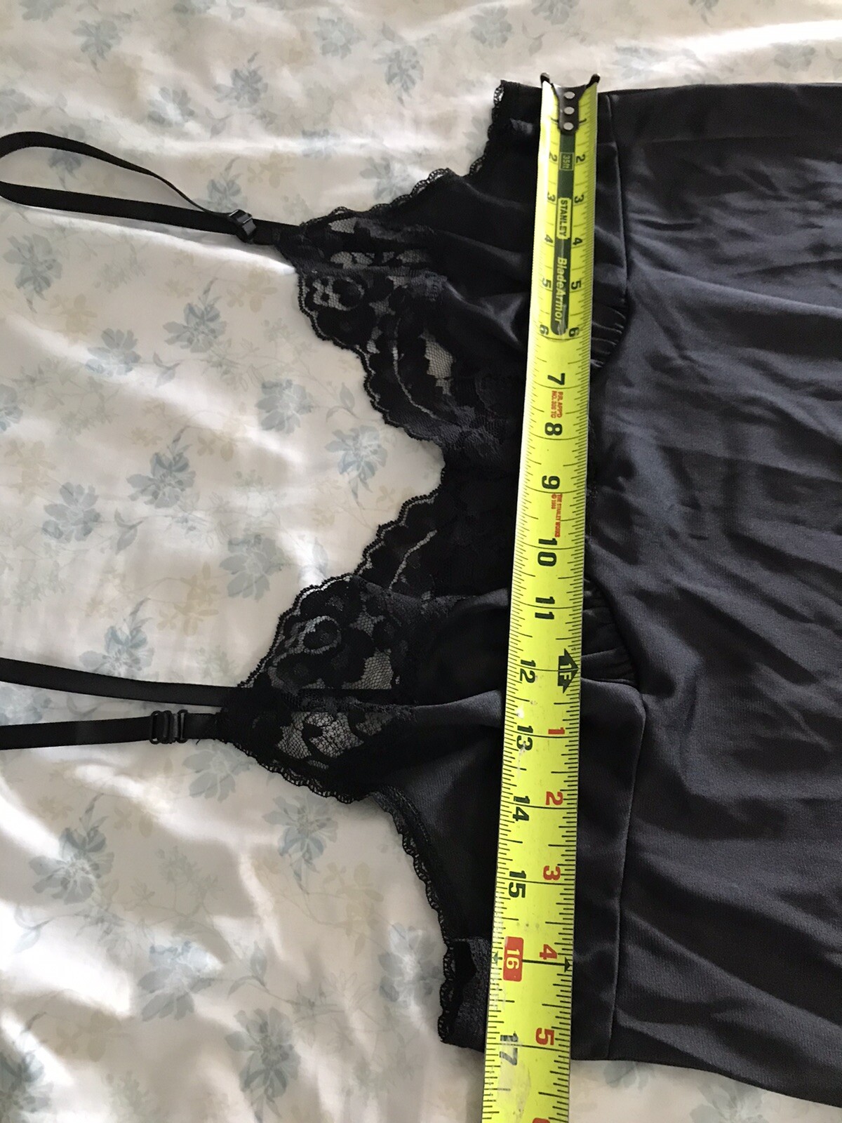 Vintage Vassarette Black Lace Slip Dress Size 24” 38/44