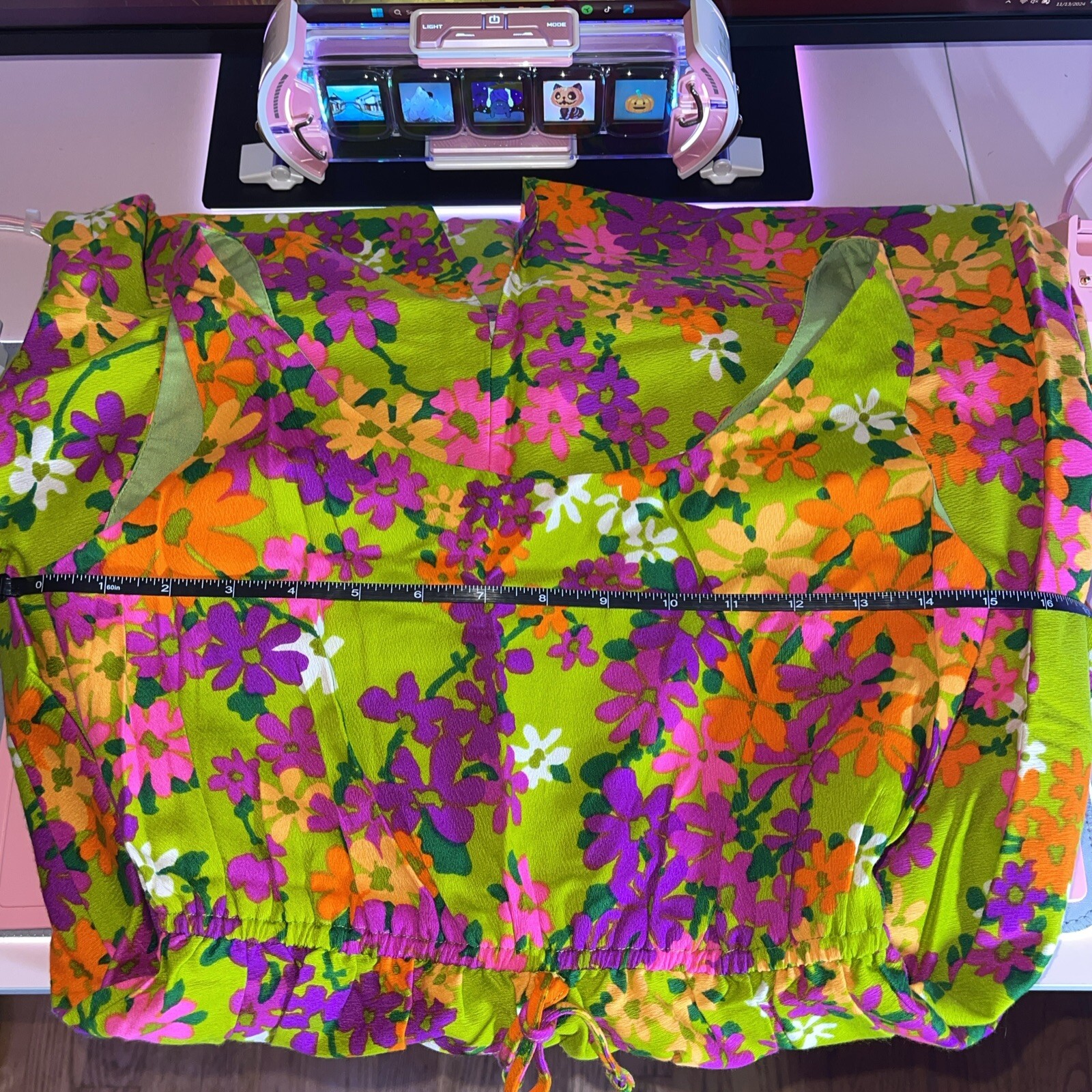 Vintage 60s 70s Sun Fashions of Hawaii Honolulu Floral Colorful Maxi Dress 10