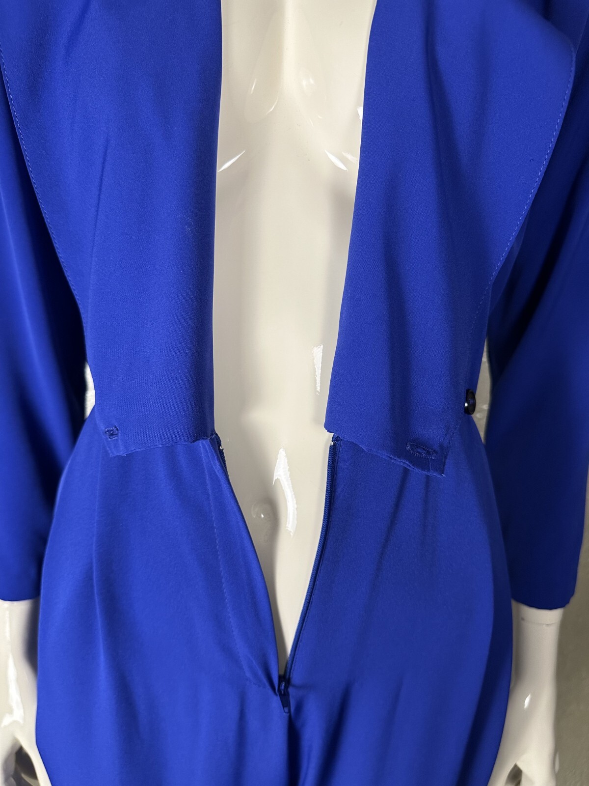 Vintage 1980s Ladies JOAN WALTERS Electric Blue Jumpsuit w/Studded Belt