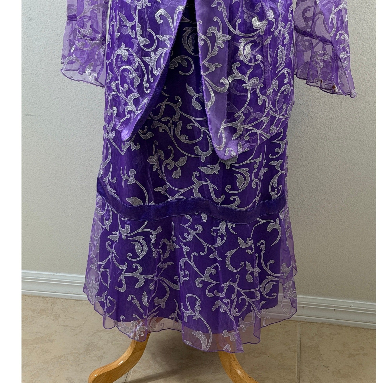 3K Fashion Dress Set Sz 1XL 3-Pc Glitter Scroll Mother of the Bride Suit Formal