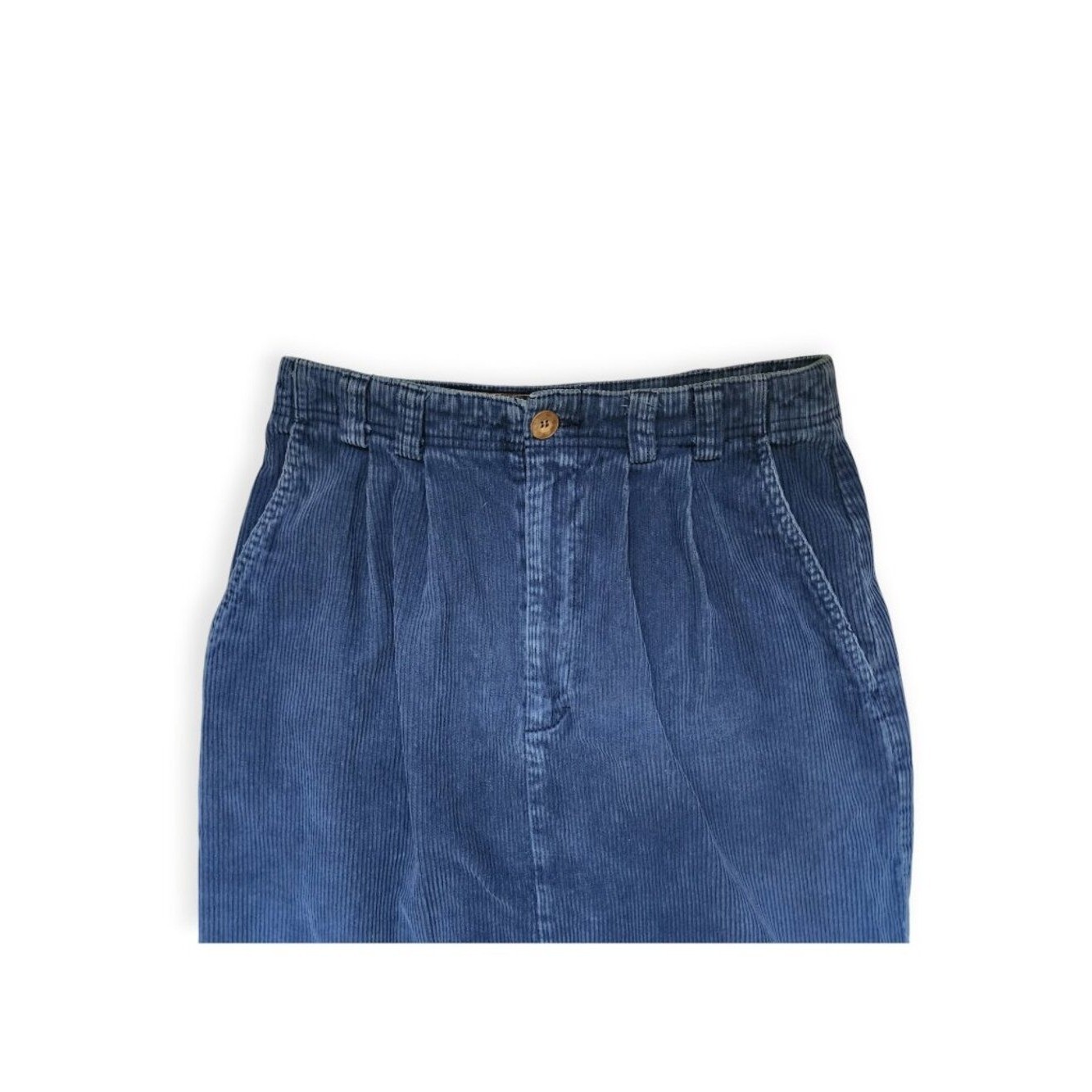 Vintage Eddie Bauer Women’s Blue Corduroy Pull-On Crop Pants Size 8 Y2k