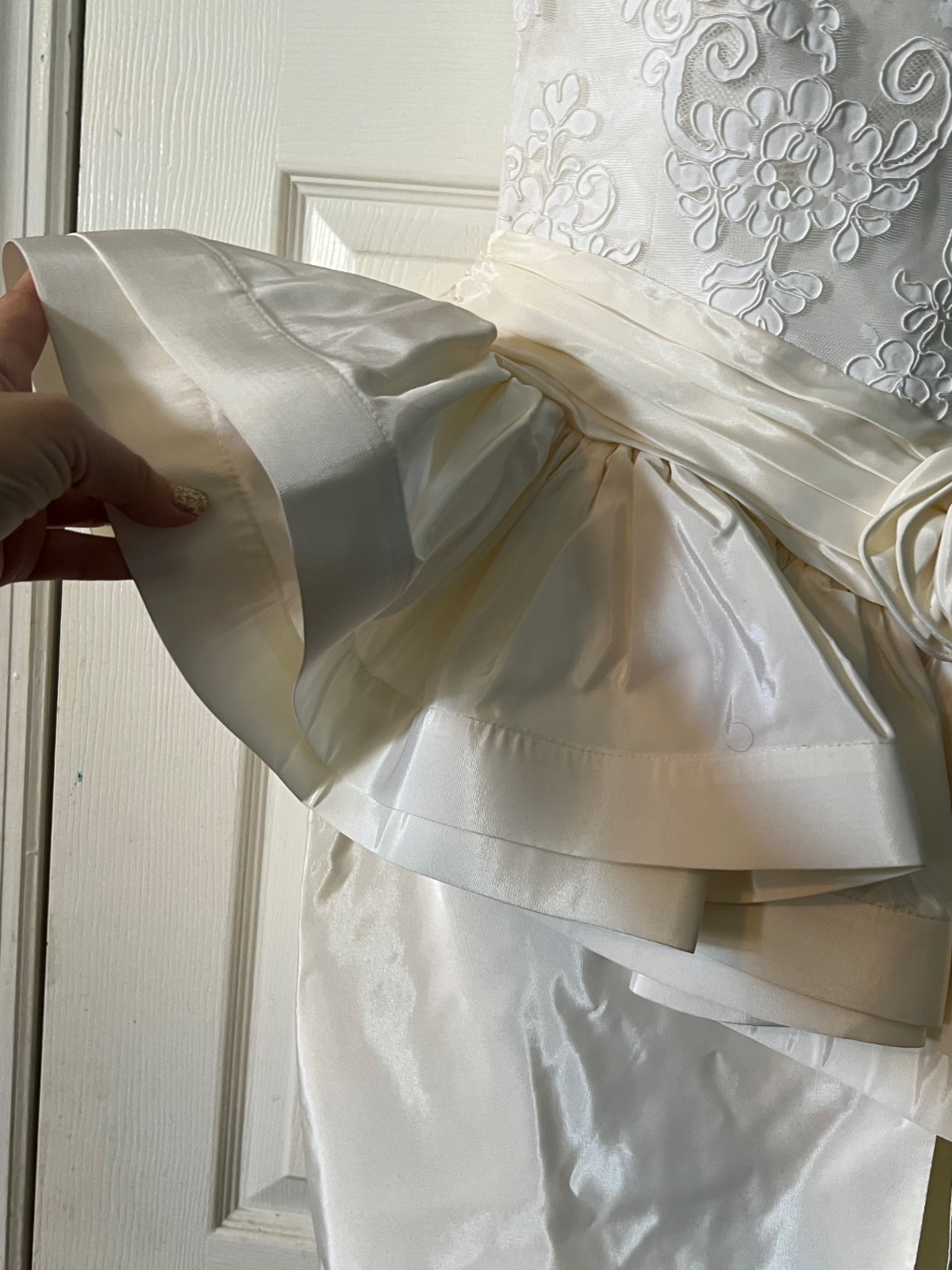 Vintage TADASHI SHOJI Lace and Taffeta Tiered PROM COCKTAIL DRESS 1980s NOS