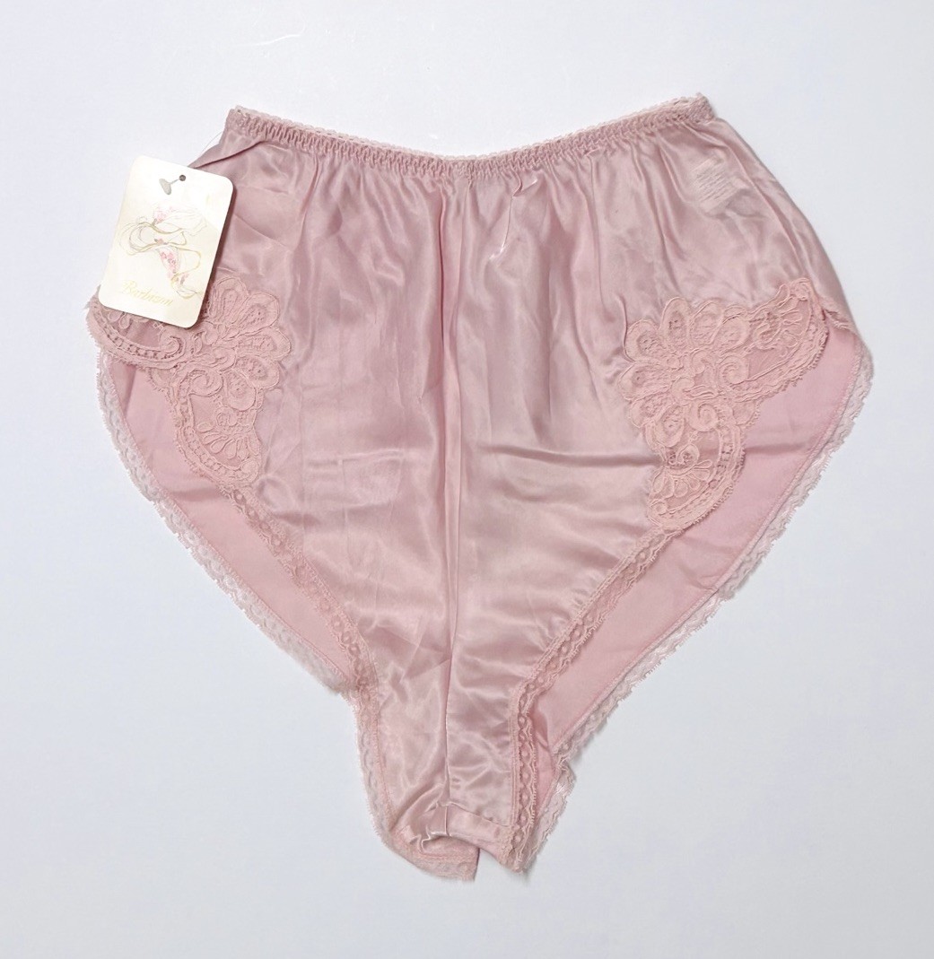 Vintage Barbizon French Cut Pink Panties Hi-Cut Lace Trim Style Colette