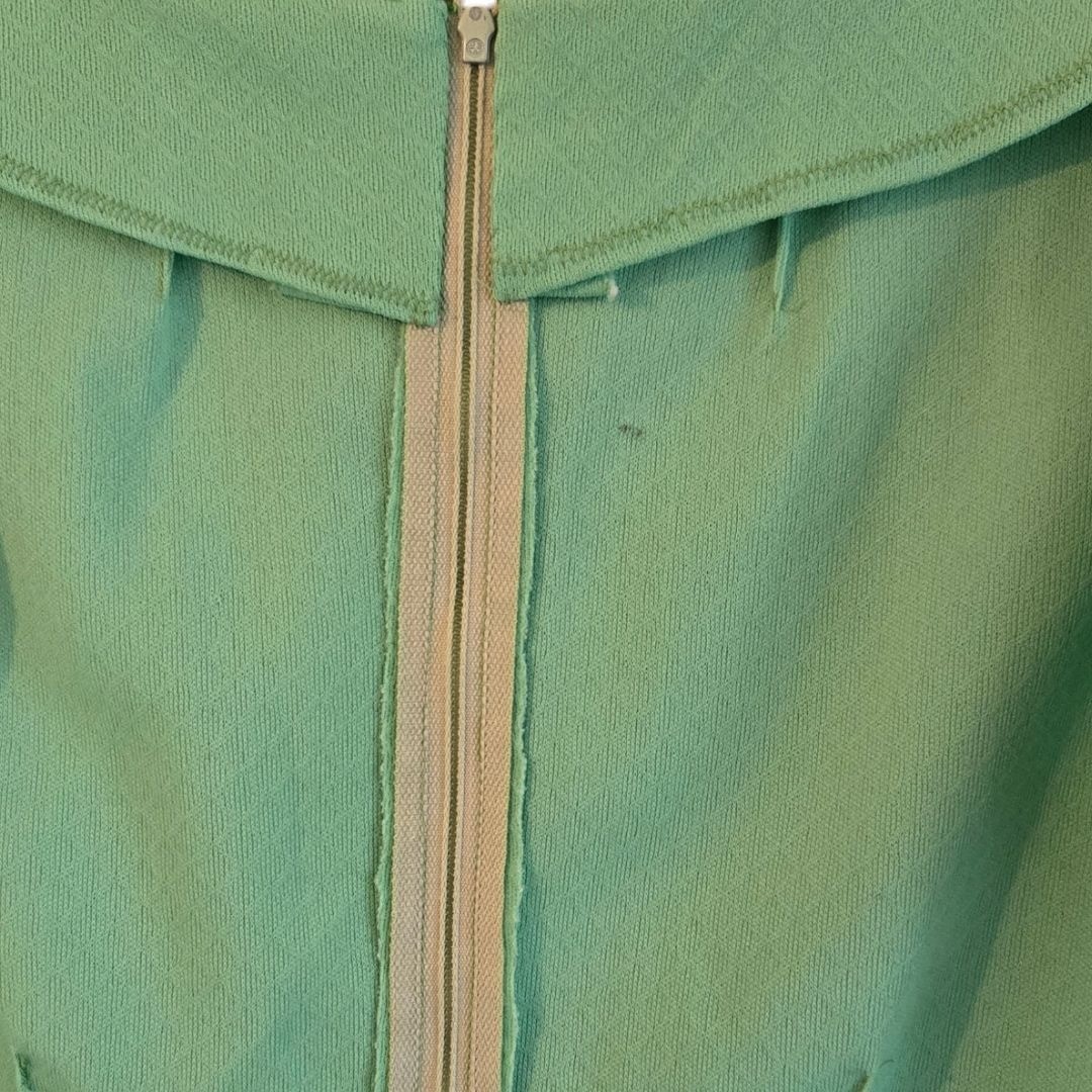 Vintage 1960s 1970s Handmade Green A-Line Dress Sleeveless Textured Fabric