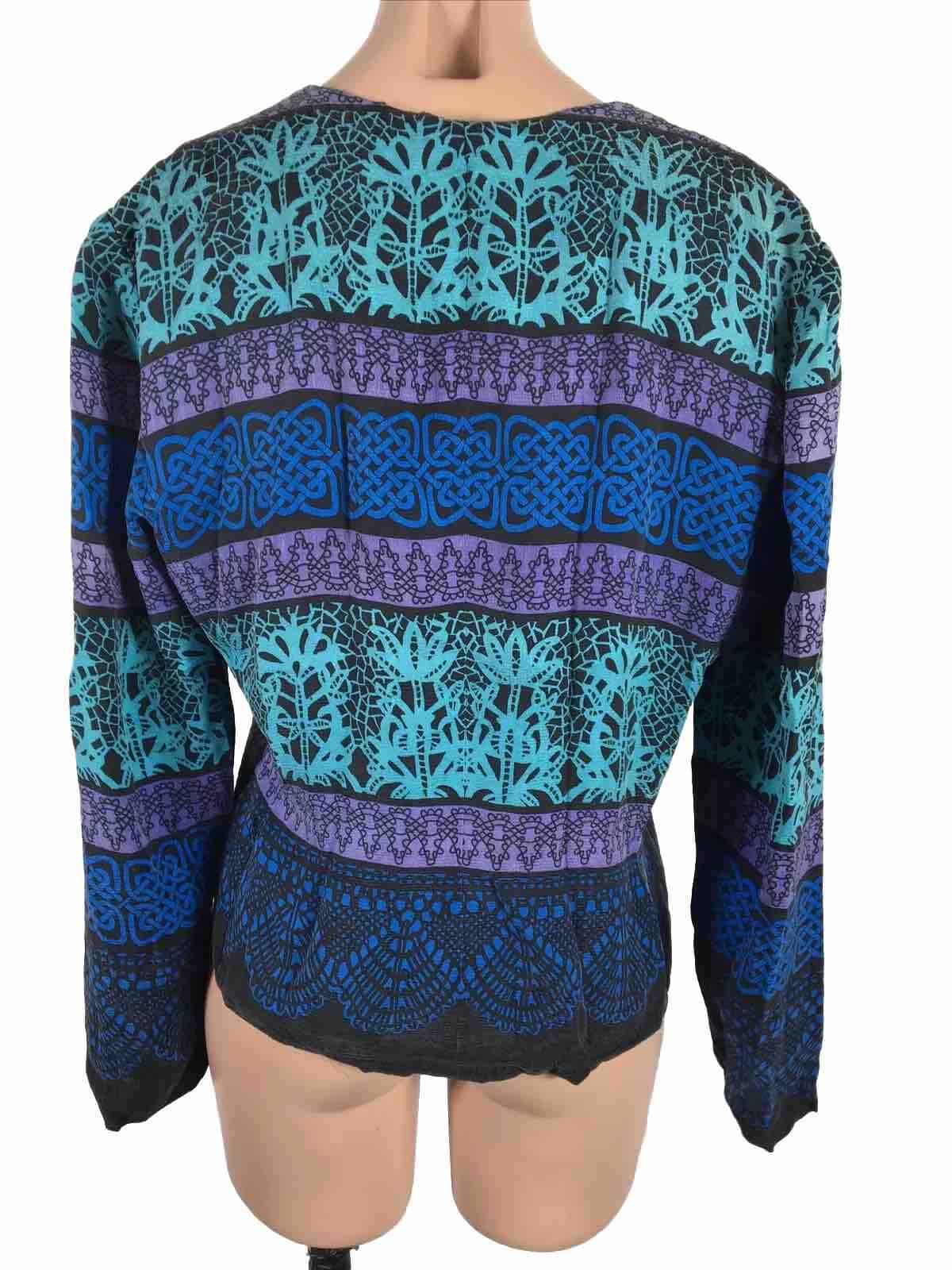 Vintage Cropped Adrianna Papell Talbots 14 Silk Skirt Suit Jacket Lined Blue