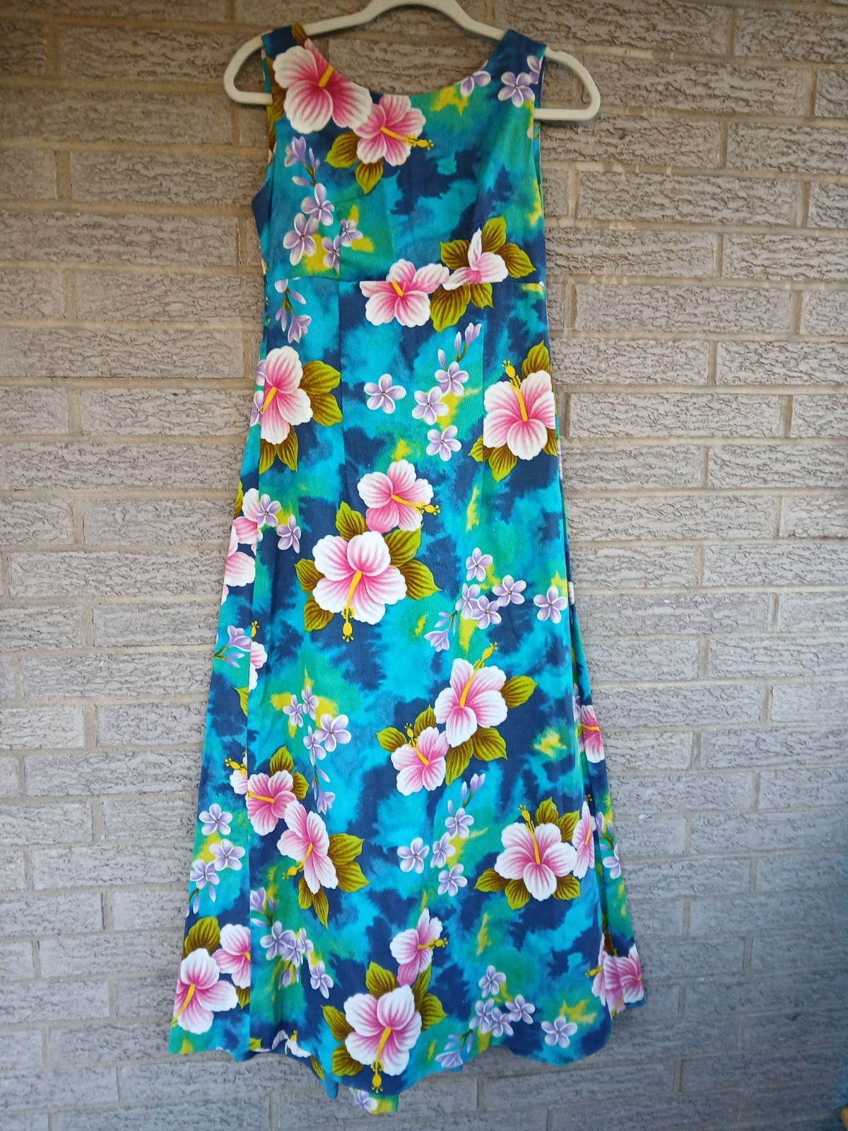 Vintage Ui-Maikai Floral Maxi Dress Size S-M ? Made In Hawaii Beach Cruisewear