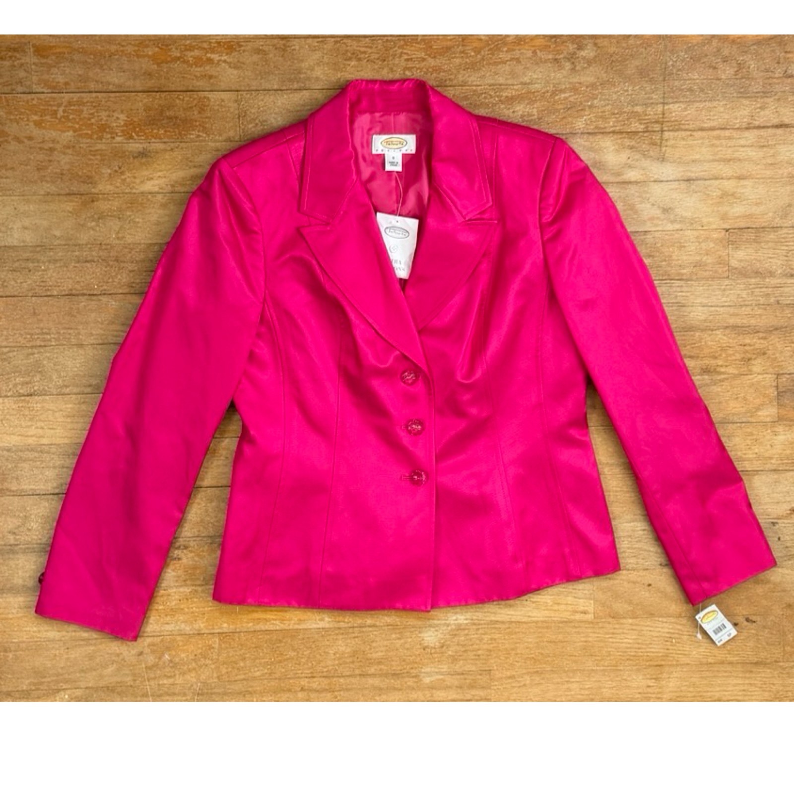 Vintage Bright Pink Blazer Womens Size Small Cotton/Silk Sport Coat Suit Jacket