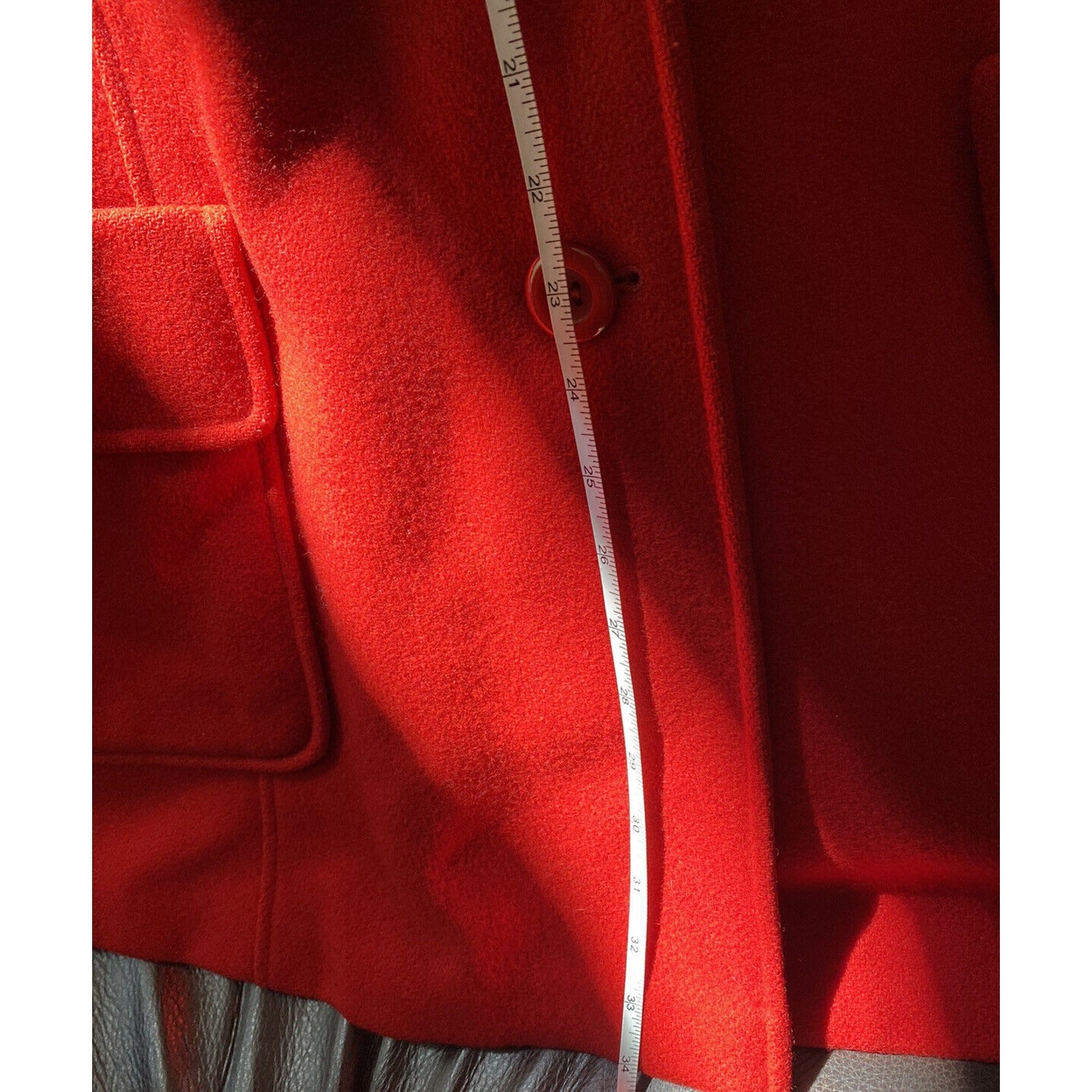Sears Fashions Designs Red Wool Nylon Winter VTG Ladies Coat Jacket Cabin READ