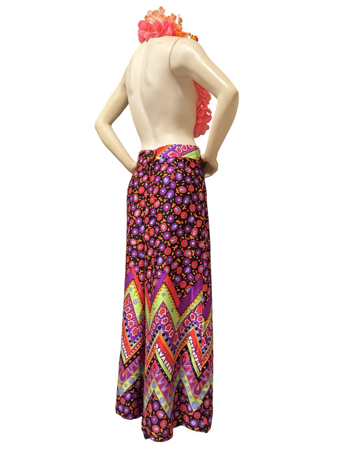 Vintage 70s Alex Colman Psychedelic Palazzo Pants, Wide Leg Ultra High Rise ￼