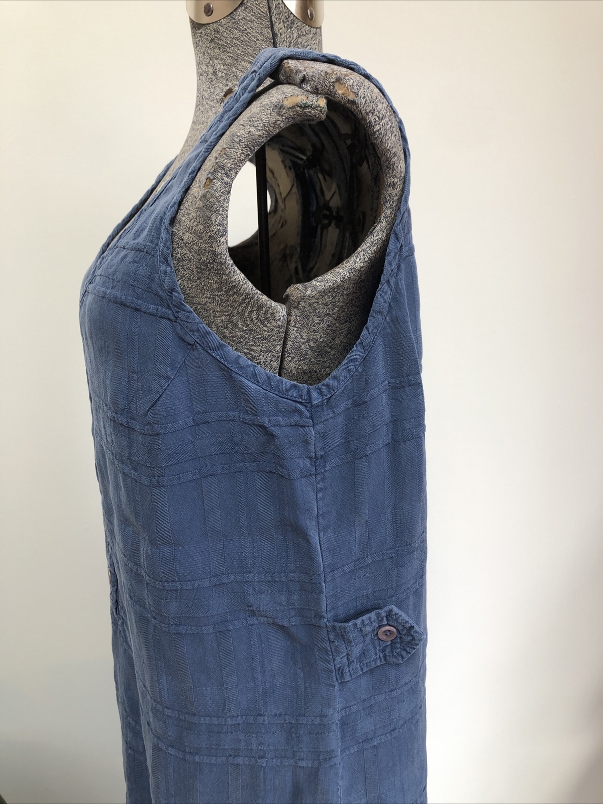 Vintage 90s Democracy Maxi Dress Grown In The USA M Minimalist Blue