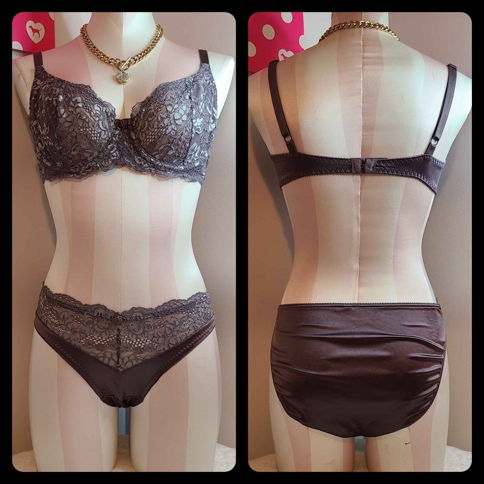 VTG Victoria’s Secret Second Skin Miracle Lace Bra/ Panty Set Size 36C/Sm