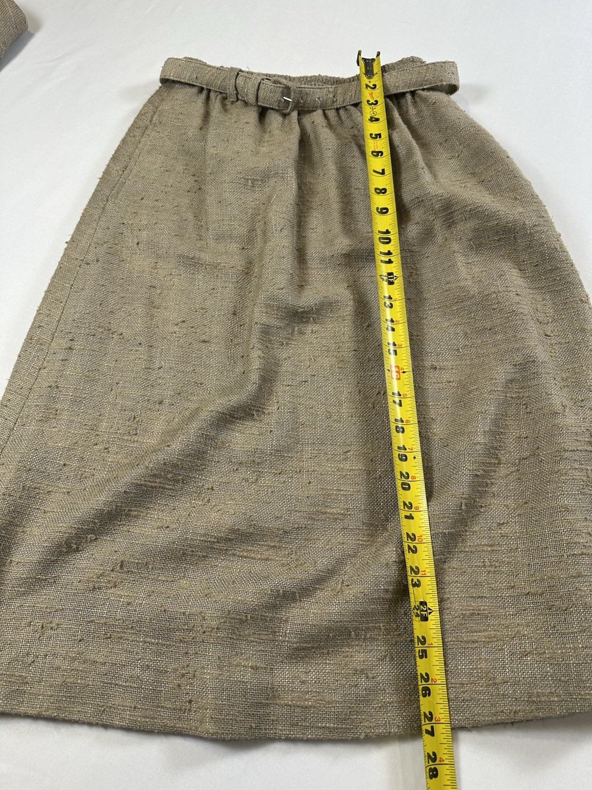 60s 70s Prestige of Boston Natural Fiber Skirt Beige Tweed Career Blazer Suit