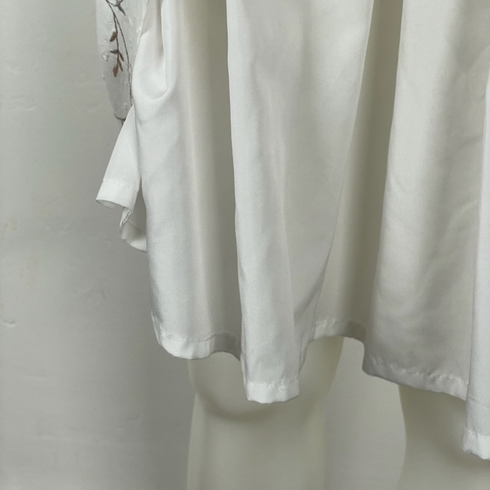 VTG 60s Tea Dress White Swiss Dot Embroidered Floral Classic Cotton Lined S/XS