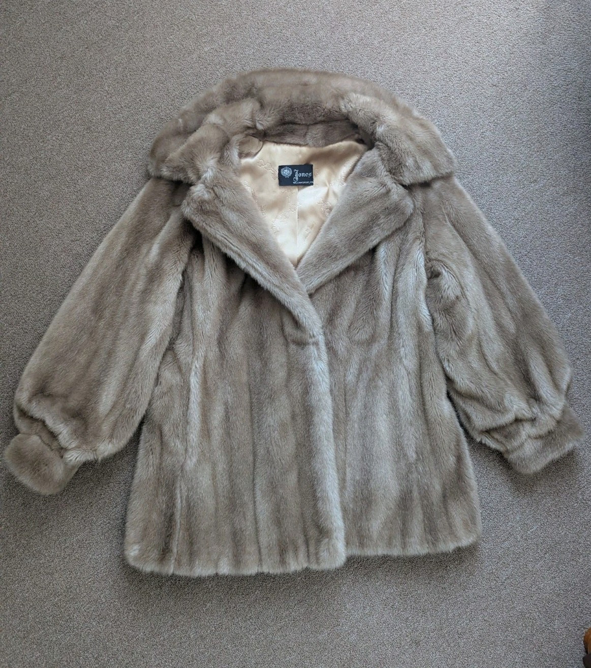 Grandella II Sportowne Jacket Coat Womens 12 Faux Fur Lined Button Vintage