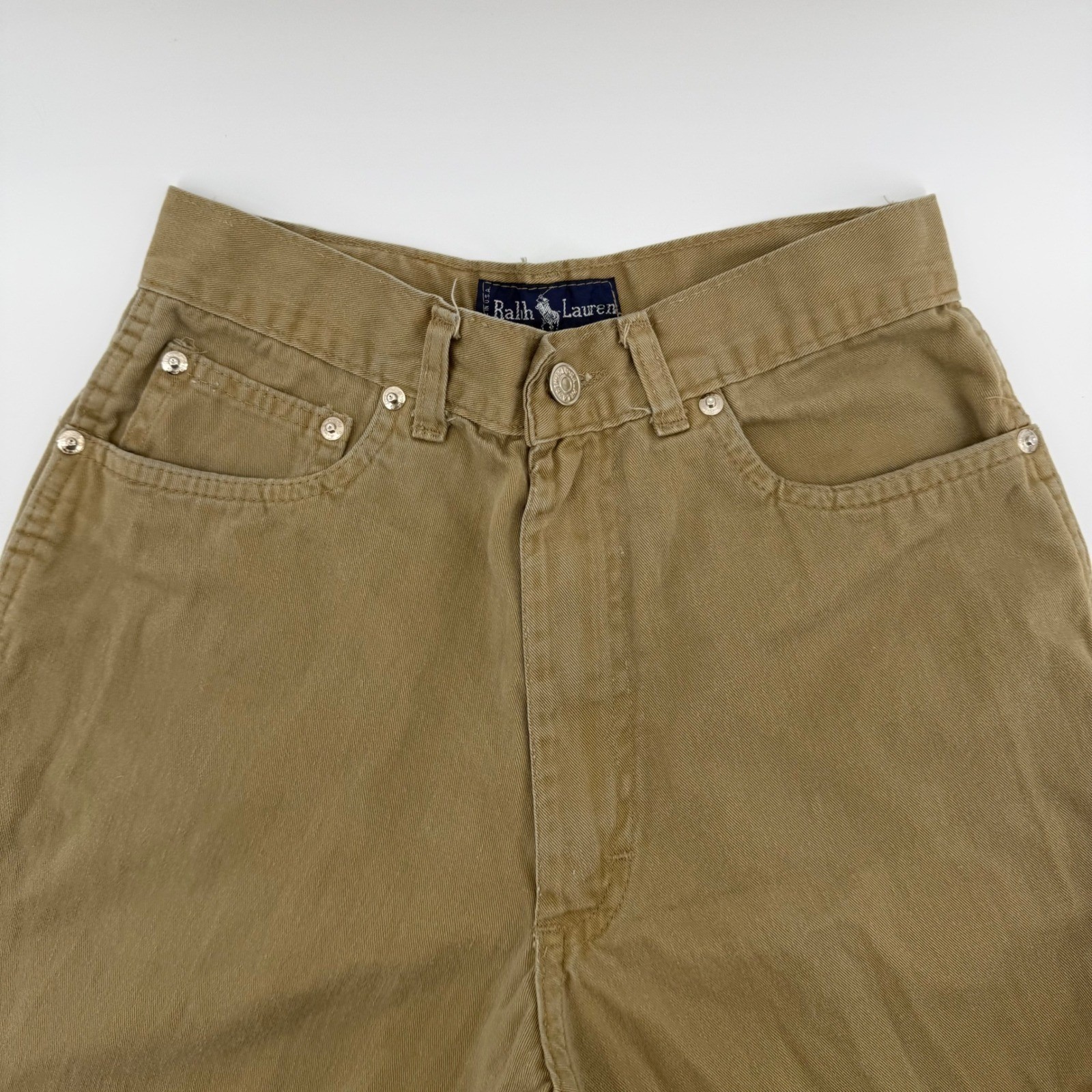 Ralph Lauren Twill Pants Women’s 8 Tan Khaki Vintage USA Straight Leg Cotton