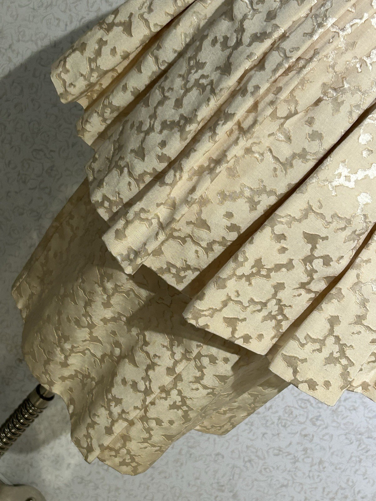 Vintage Brocade 1960’s Beige Blush Peplum On Pencil Dress Party Dress