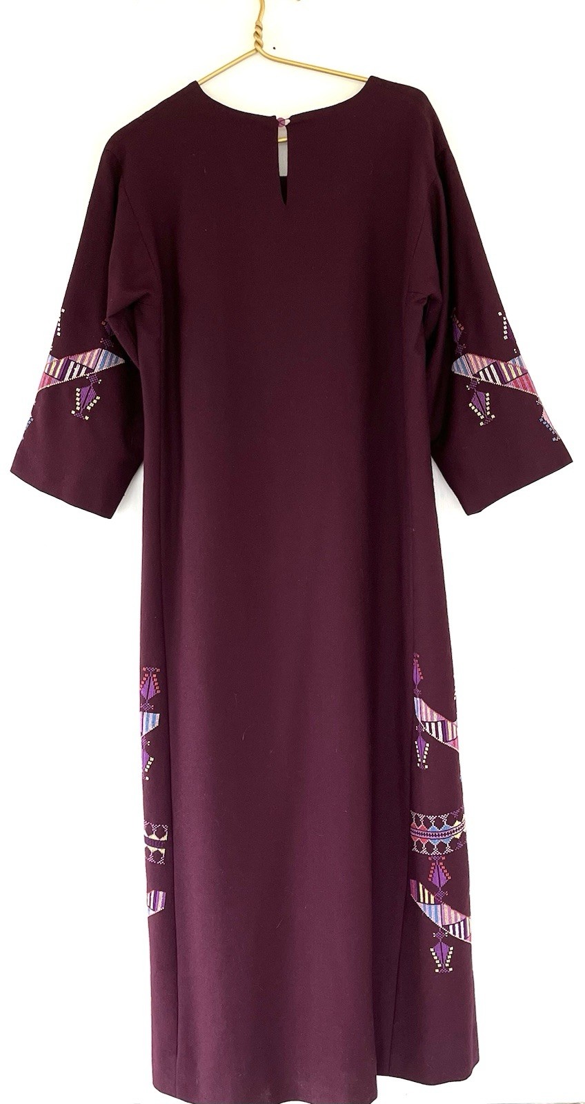 Vintage 1972 Hand Embroidered Wool Ethnic Caftan 70s Kaftan