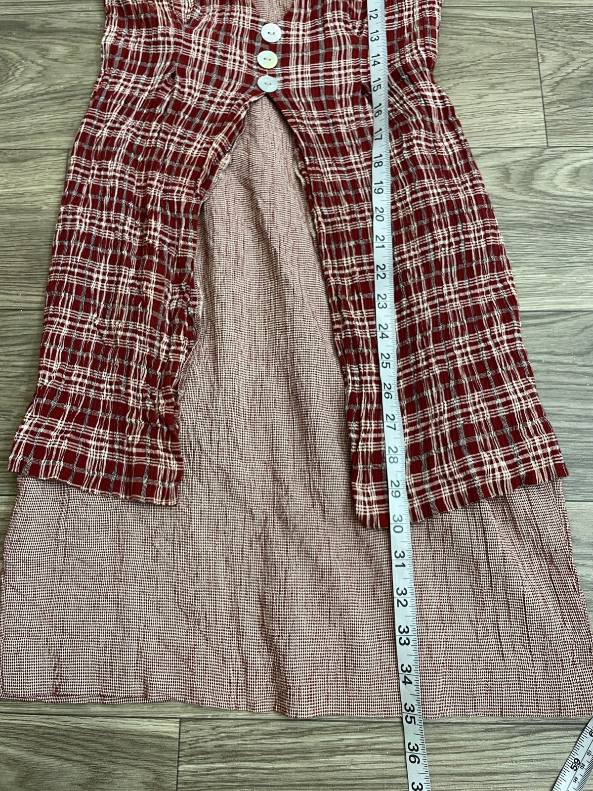 Expo Petite Vintage 90s Red Plaid & Herringbone Twofer Dress sz 12