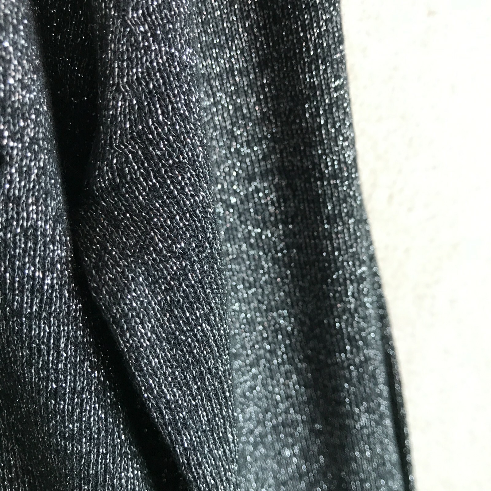 Vintage Sweater Womens XL Black Silver Shimmery N Touch New Old Stock Preppy 90s