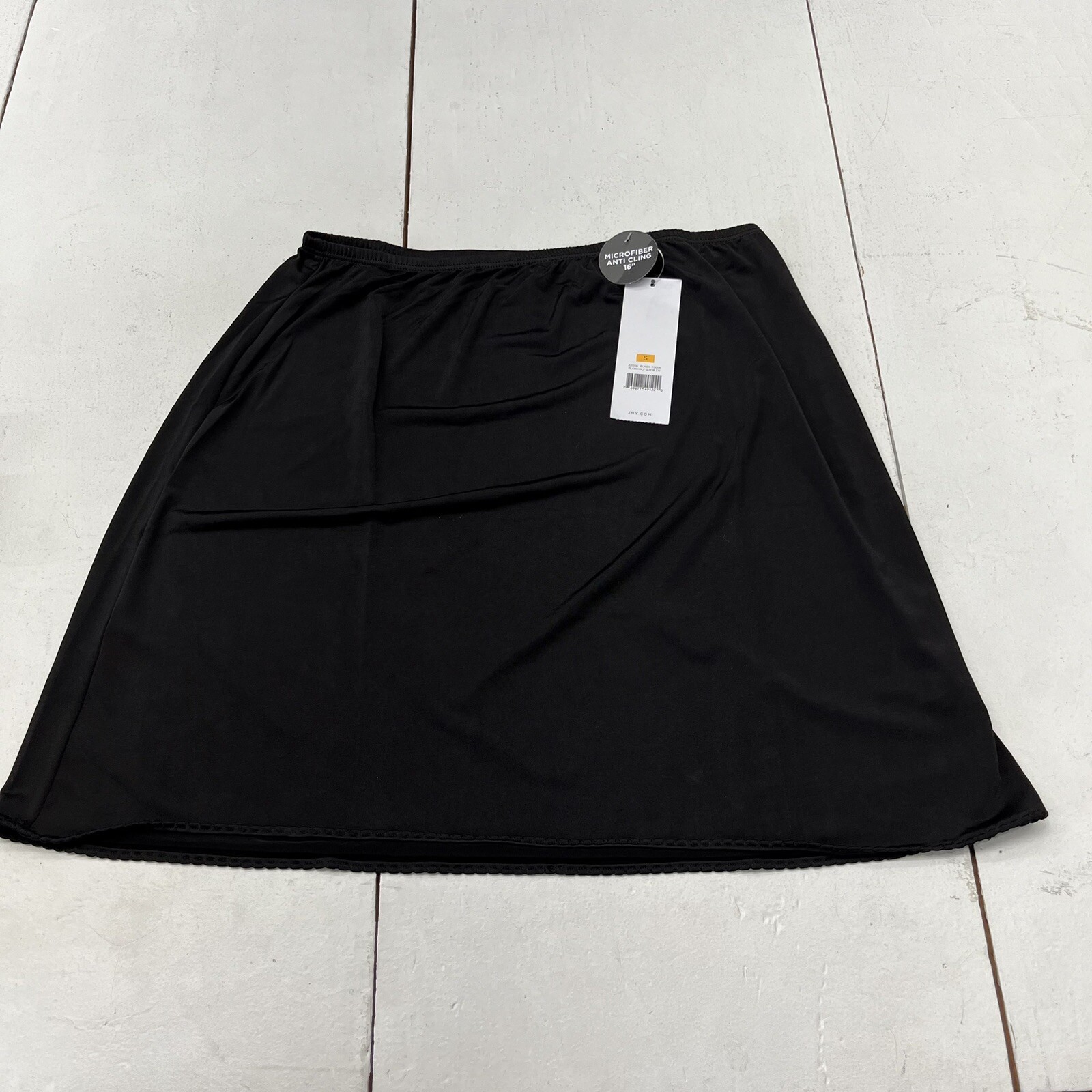 Jones Black Plain Microfiber Half Slip 16” Womens Size Small