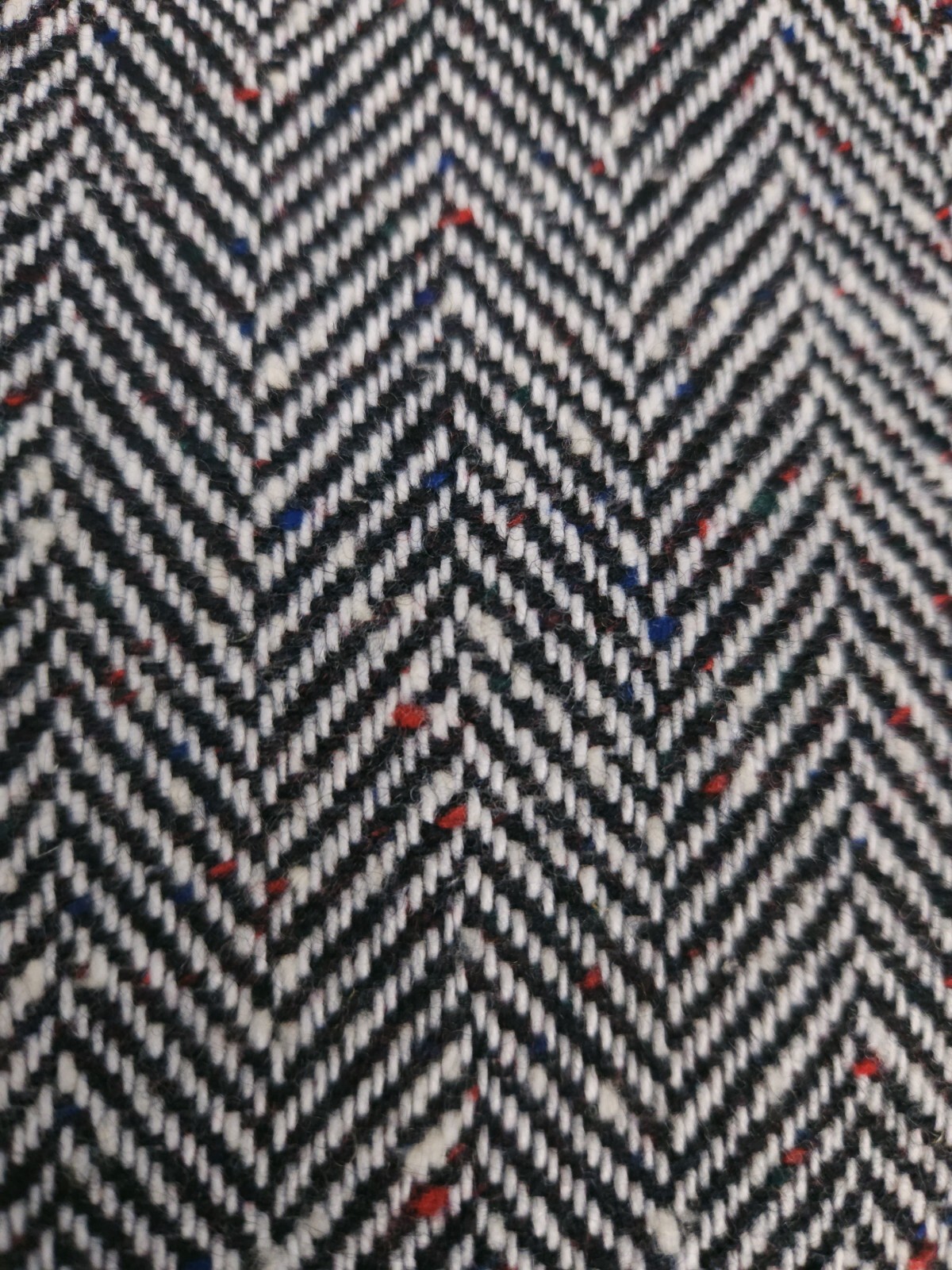 Century Of Boston Vintage Tweed Herringbone Wool Skirt Black White Medium