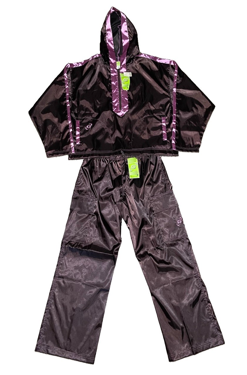 Vintage 1998 MTV Grind Sports Track Suit Large Brown Purple NWT 90s Hip Hop Rap