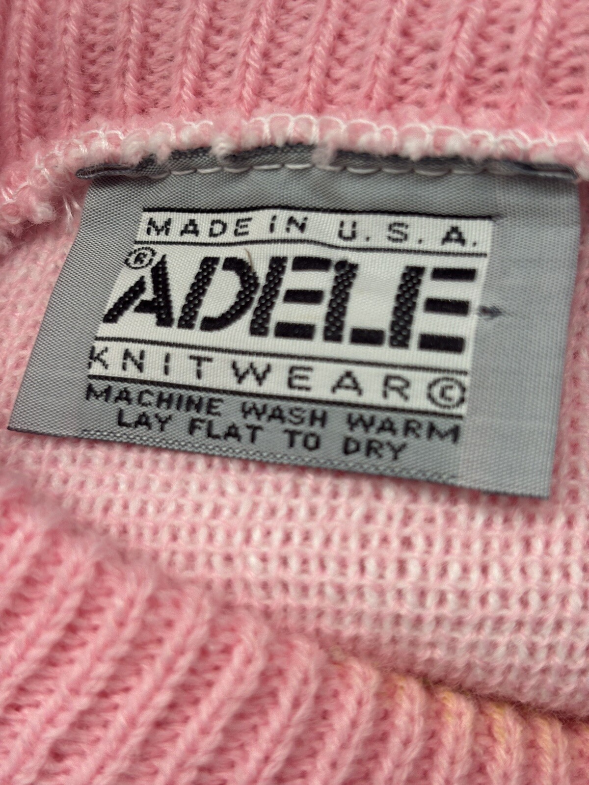 Vintage 80’s Adele Knitwear Sweater Women’s M/L Pink USA 3392