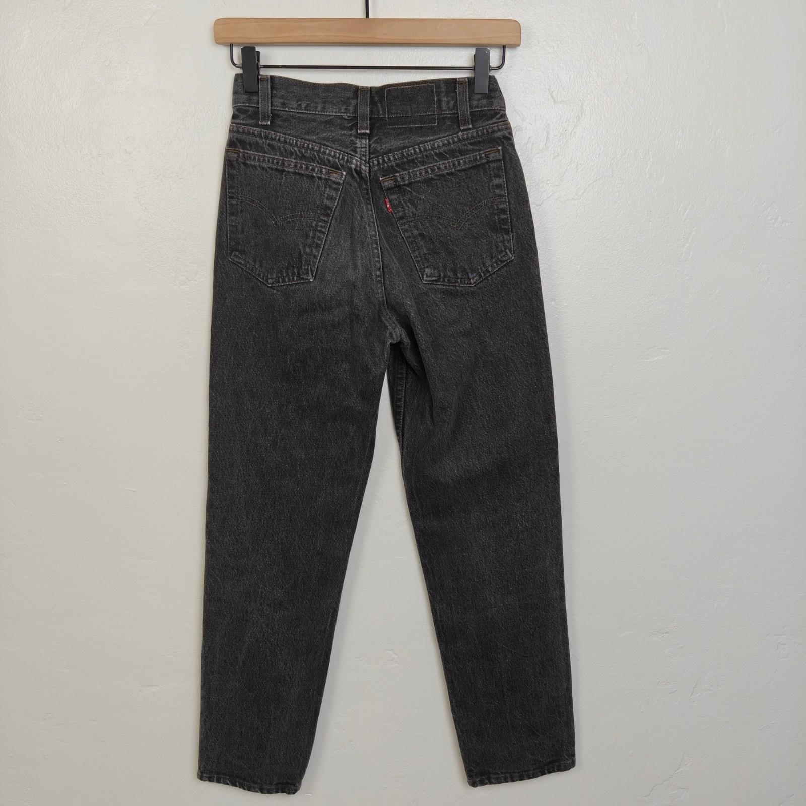 Vintage 90s Levis Women 701 Jeans 24 Black High Waisted Straight Leg Made in USA
