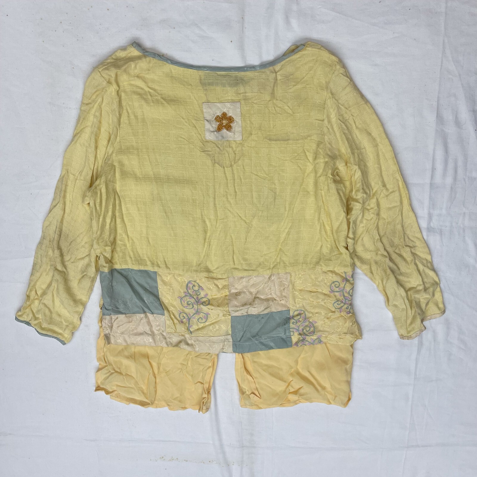 Vtg 90s Faith Geisha Art to Wear Dress Anthro Celia Forrester Size Sml Lagenlook